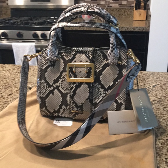 Sold NWT Burberry Python Buckle Handbag - Picture 8 of 8